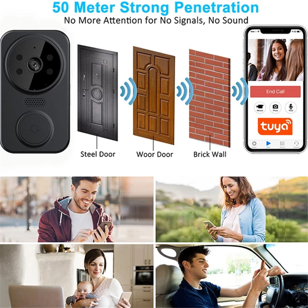 M8 Intelligent Home Wireless Remote Visual Doorbell Low Power Two-Way Audio HD Infrared Night Vision Tuya Doorbell