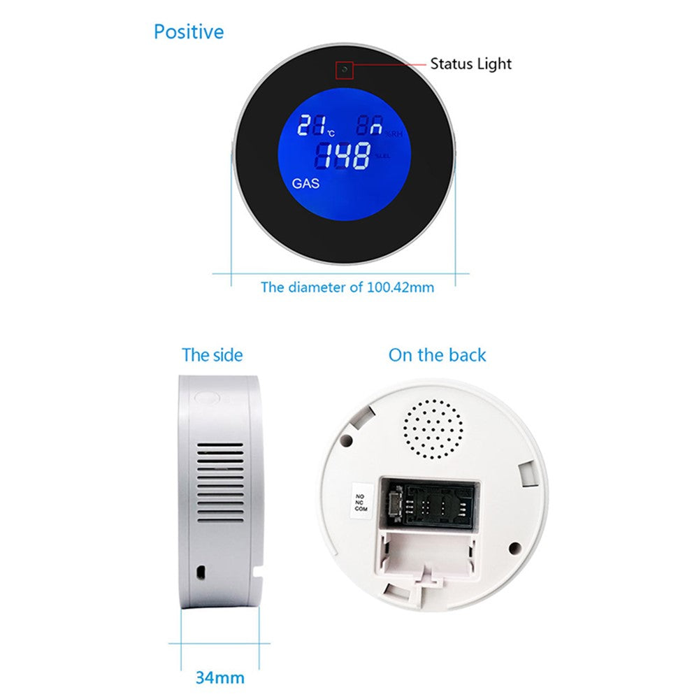 Tuya WiFi Smart APP Control Gas Leak Alarm Sensor CH4 / LPG / Natural Gas Leakage Detector