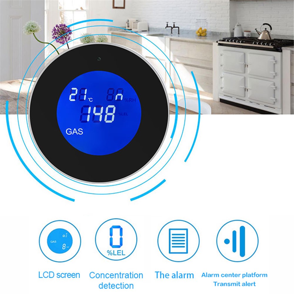 Tuya WiFi Smart APP Control Gas Leak Alarm Sensor CH4 / LPG / Natural Gas Leakage Detector