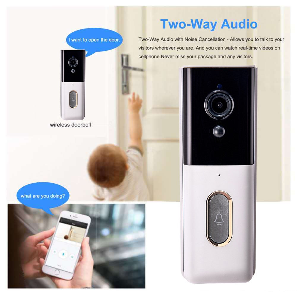 T204 Tuya WiFi Wireless Smart Video Doorbell Infrared Night Vision HD Display Doorbell