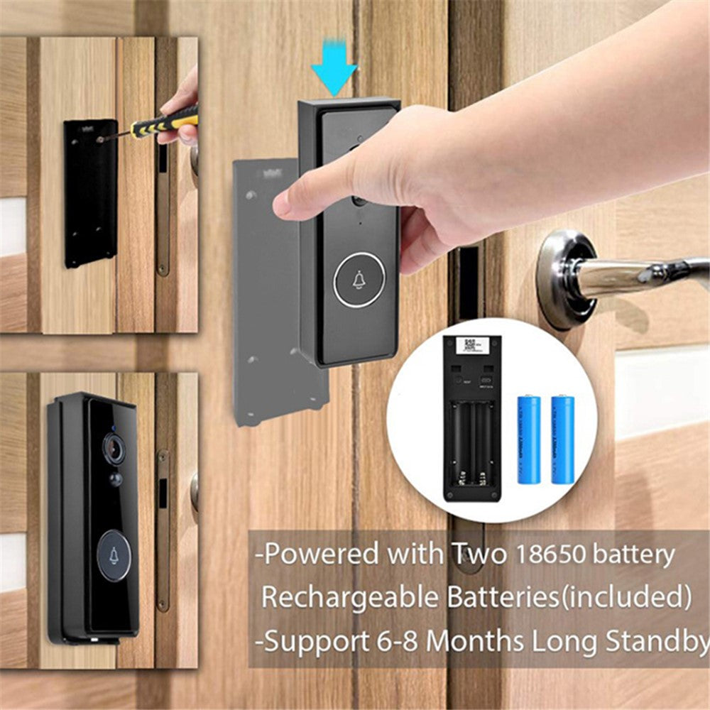 T206 Tuya Smart Cat Eye Visual Doorbell 2.4GHz WiFi Battery Powered Doorbell Support PIR Motion Detection, Day / Night Mode