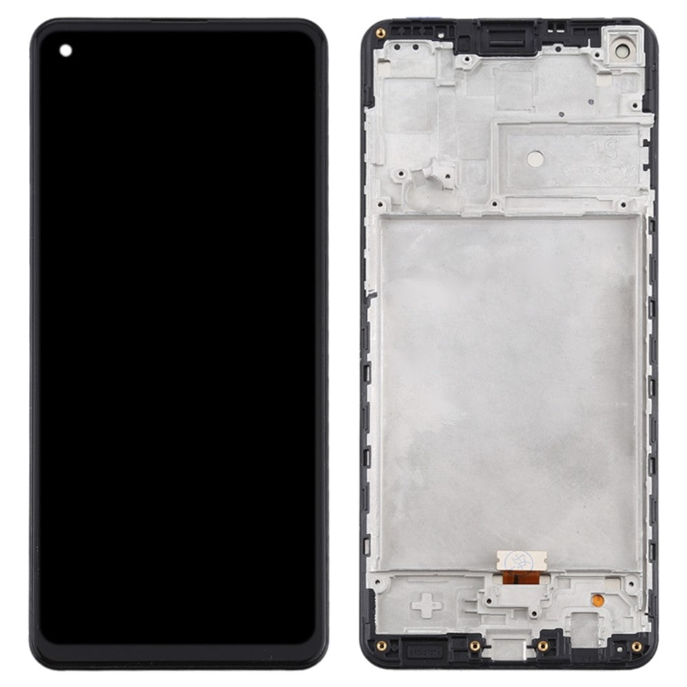 OEM LCD-skærm og Digitizer Samling + Ramme Reparationsdel (Uden Logo) til Samsung Galaxy A21s SM-A217