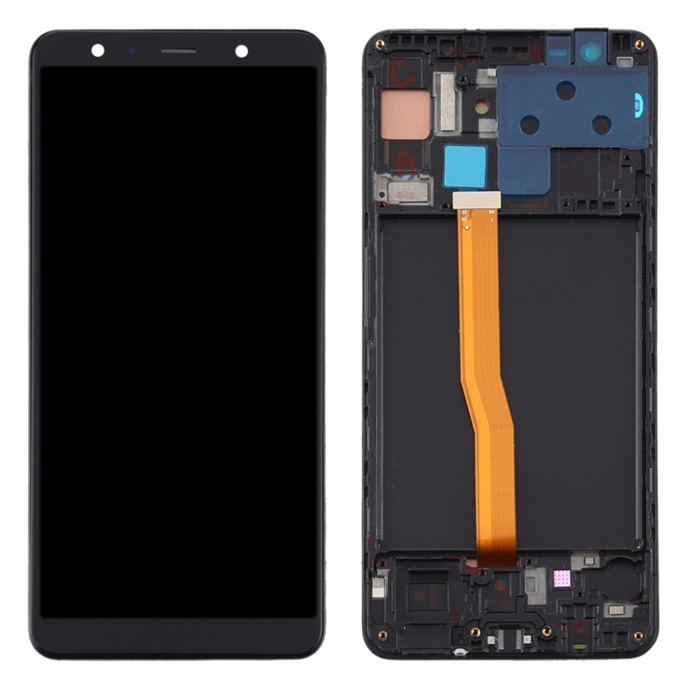LCD Skærm og Digitizer Samling + Ramme Reparationsdel (Uden Logo, TFT Udgave) til Samsung Galaxy A7 (2018) SM-A750