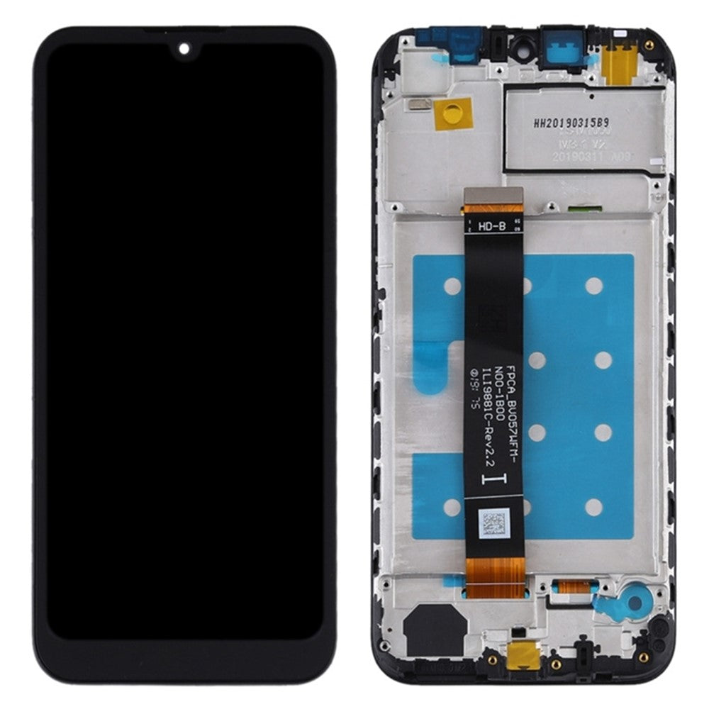 For Huawei Y5 (2019) Klasse C LCD-skærm og digitizer-enhed + ramme telefonudskiftningsdel (uden logo)