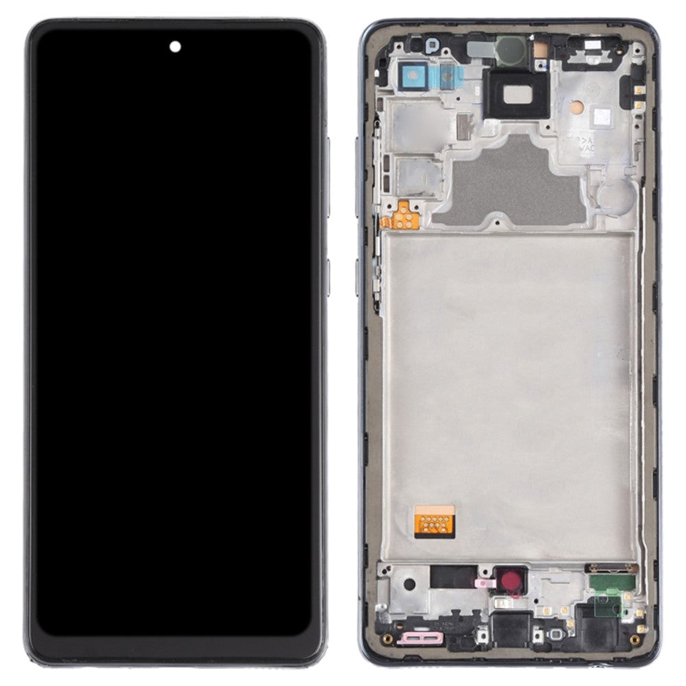 Til Samsung Galaxy A72 4G A725 LCD-skærm og digitizer-enhed i klasse C + ramme (In-Cell udførelse) (understøtter ikke fingeraftryksscanner under skærmen) (uden logo)
