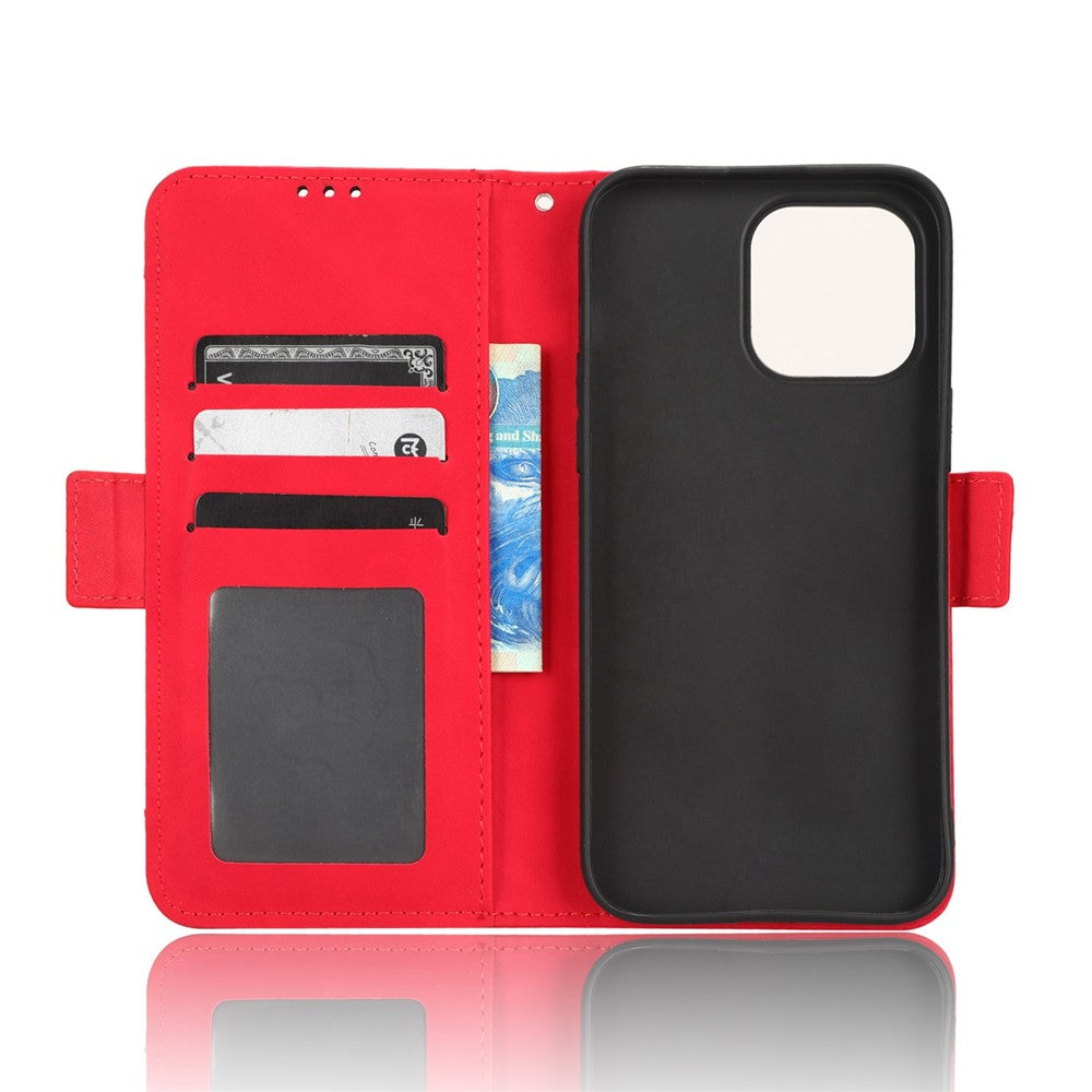 For iPhone 14 Pro 6.1 inch Multiple Card Slots Stand Cell Phone Case Anti-dust PU Leather Cover Wallet