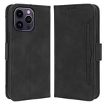 For iPhone 14 Pro 6.1 inch Multiple Card Slots Stand Cell Phone Case Anti-dust PU Leather Cover Wallet