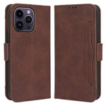 For iPhone 14 Pro 6.1 inch Multiple Card Slots Stand Cell Phone Case Anti-dust PU Leather Cover Wallet