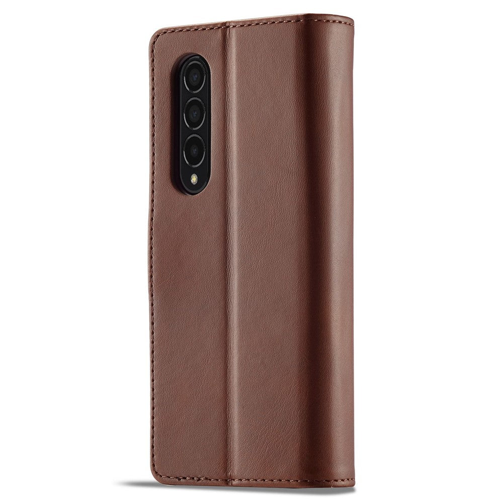 LC.IMEEKE for Samsung Galaxy Z Fold4 5G Shockproof Phone Cover Magnetic Clasp Stand Wallet PU Leather Folding Phone Case
