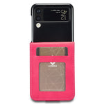 LC.IMEEKE For Samsung Galaxy Z Flip4 5G Textured PU Leather Folding Phone Case Stand Card Holder Protective Cover