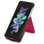 LC.IMEEKE For Samsung Galaxy Z Flip4 5G Textured PU Leather Folding Phone Case Stand Card Holder Protective Cover