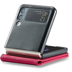 LC.IMEEKE For Samsung Galaxy Z Flip4 5G Textured PU Leather Folding Phone Case Stand Card Holder Protective Cover