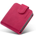 LC.IMEEKE For Samsung Galaxy Z Flip4 5G Textured PU Leather Folding Phone Case Stand Card Holder Protective Cover