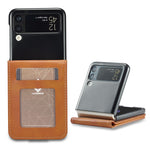LC.IMEEKE For Samsung Galaxy Z Flip4 5G Textured PU Leather Folding Phone Case Stand Card Holder Protective Cover