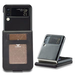 LC.IMEEKE For Samsung Galaxy Z Flip4 5G Textured PU Leather Folding Phone Case Stand Card Holder Protective Cover