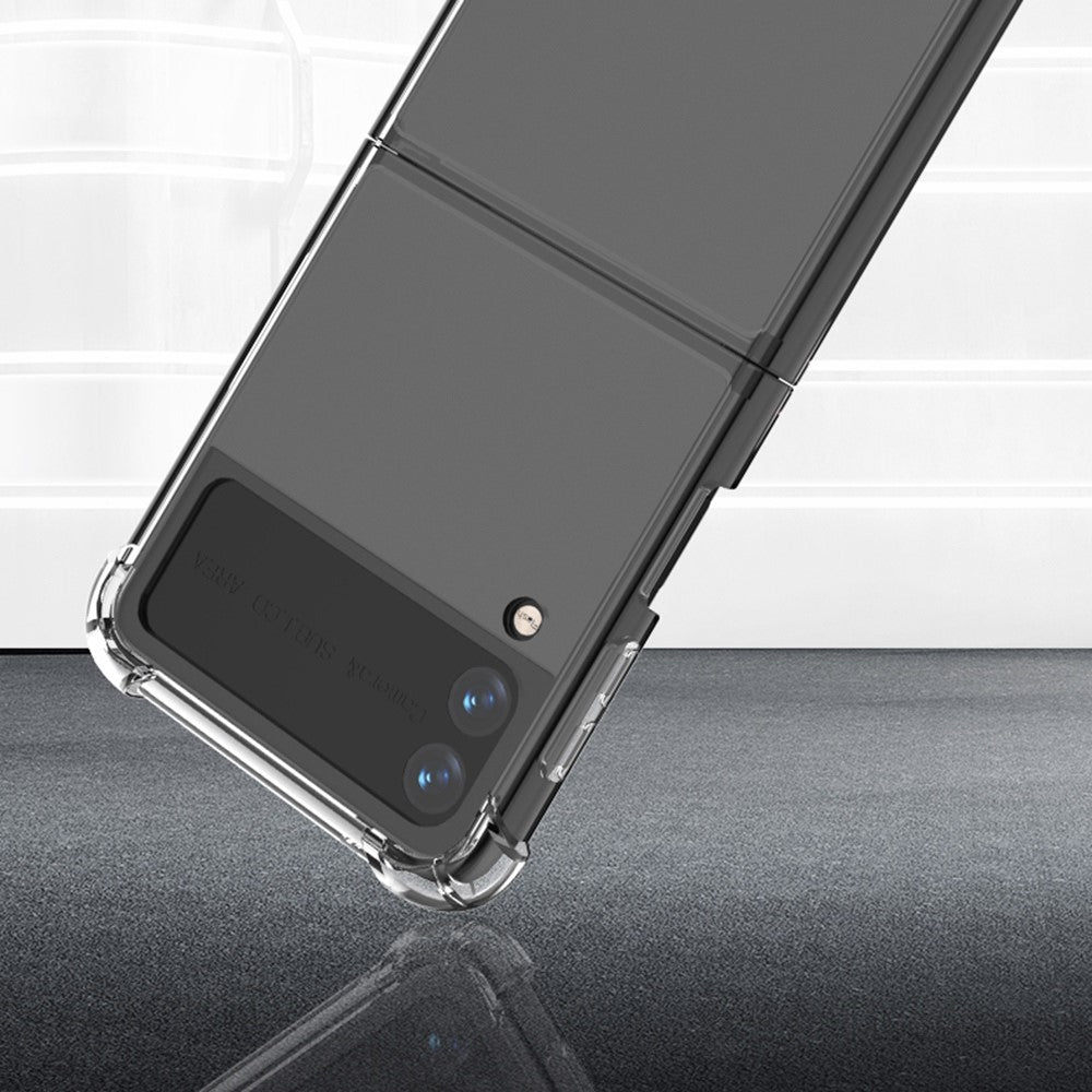 For Samsung Galaxy Z Flip4 5G Four Corners Anti-drop TPU Frame+Acrylic Back Cover Transparent Phone Case