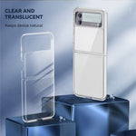 For Samsung Galaxy Z Flip4 5G Transparent Soft TPU Frame + Hard PC Back Cover Anti-fingerprint Yellow-resistant Phone Case