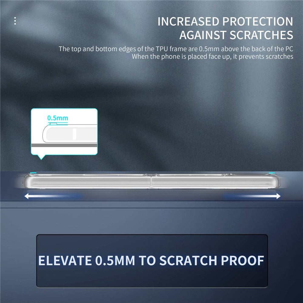 For Samsung Galaxy Z Flip4 5G Transparent Soft TPU Frame + Hard PC Back Cover Anti-fingerprint Yellow-resistant Phone Case