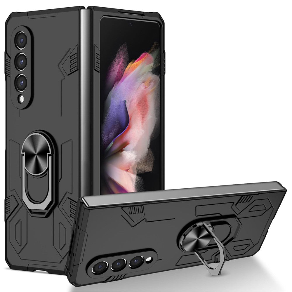 For Samsung Galaxy Z Fold4 5G Folding Phone Case PC+TPU Anti-scratch Kickstand Design Slim Protective Cover