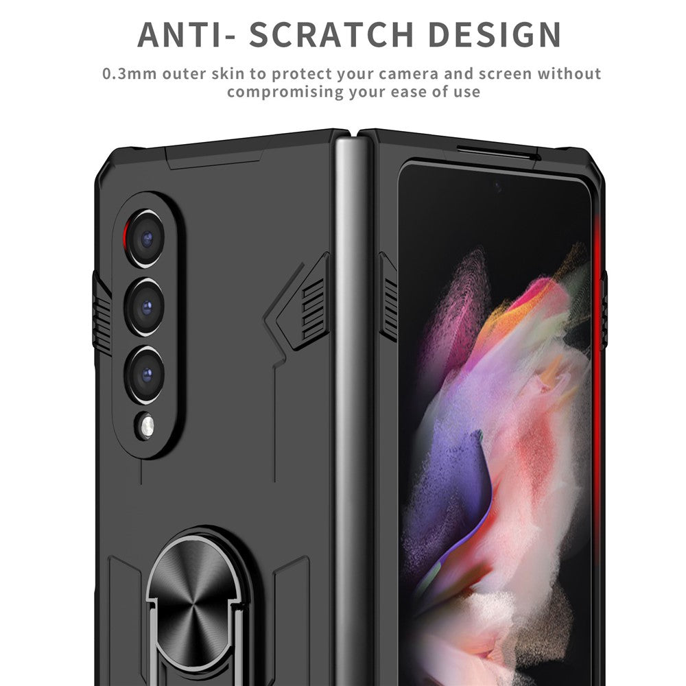 For Samsung Galaxy Z Fold4 5G Folding Phone Case PC+TPU Anti-scratch Kickstand Design Slim Protective Cover