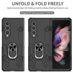 For Samsung Galaxy Z Fold4 5G Folding Phone Case PC+TPU Anti-scratch Kickstand Design Slim Protective Cover