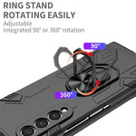 For Samsung Galaxy Z Fold4 5G Folding Phone Case PC+TPU Anti-scratch Kickstand Design Slim Protective Cover