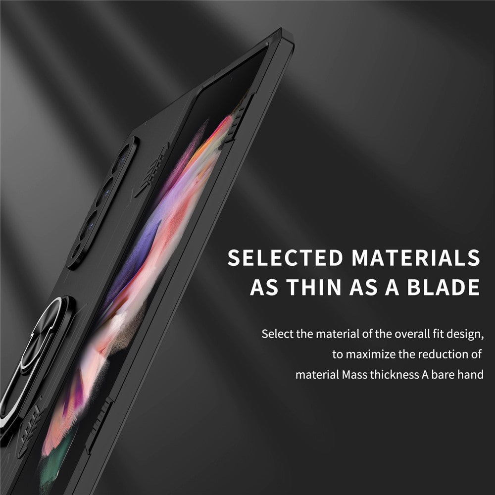 For Samsung Galaxy Z Fold4 5G Folding Phone Case PC+TPU Anti-scratch Kickstand Design Slim Protective Cover