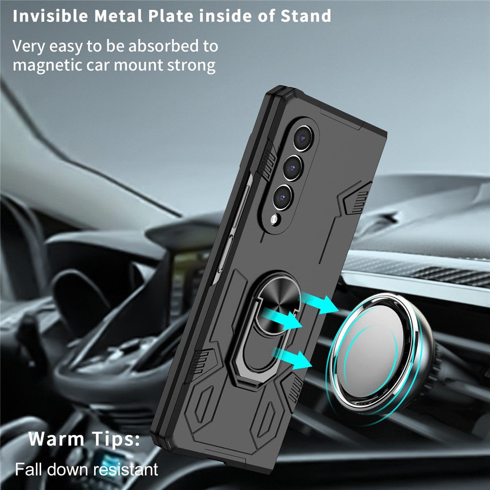 For Samsung Galaxy Z Fold4 5G Folding Phone Case PC+TPU Anti-scratch Kickstand Design Slim Protective Cover