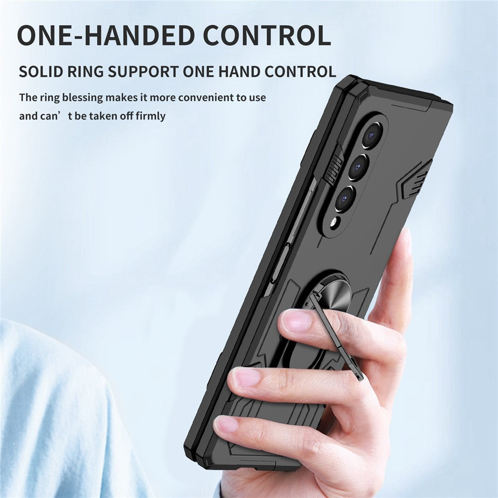 For Samsung Galaxy Z Fold4 5G Folding Phone Case PC+TPU Anti-scratch Kickstand Design Slim Protective Cover
