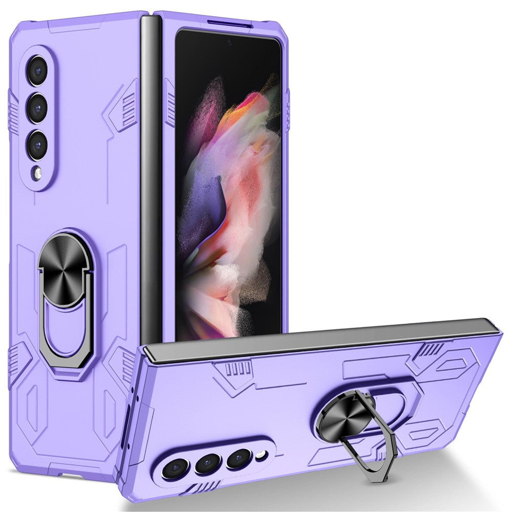 For Samsung Galaxy Z Fold4 5G Folding Phone Case PC+TPU Anti-scratch Kickstand Design Slim Protective Cover
