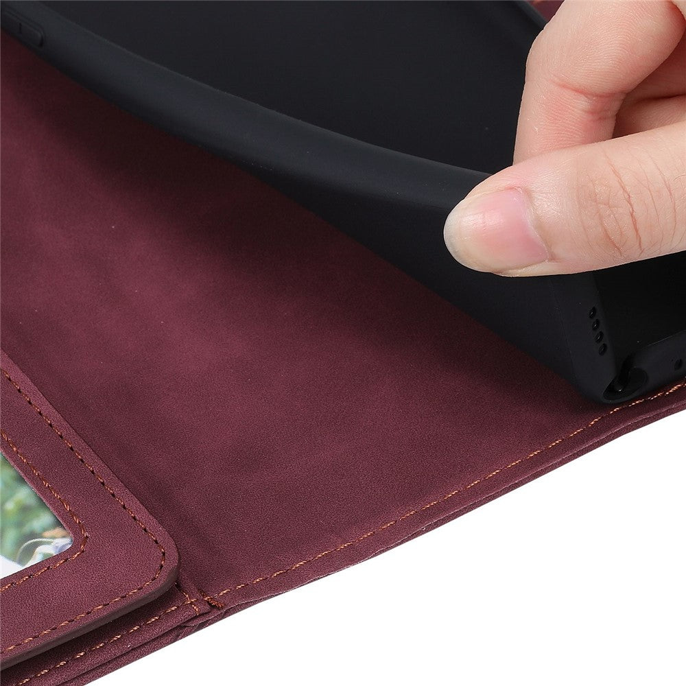 For iPhone 12 Pro Max 6.7 inch Bump Proof PU Leather Stand Cover Imprinted Cellphone Case with Multiple Card Slots and Cash Pocket