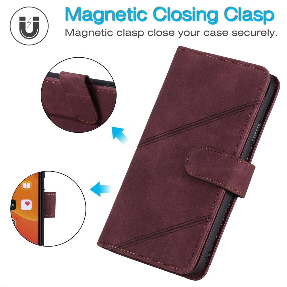 For iPhone 12 Pro Max 6.7 inch Bump Proof PU Leather Stand Cover Imprinted Cellphone Case with Multiple Card Slots and Cash Pocket