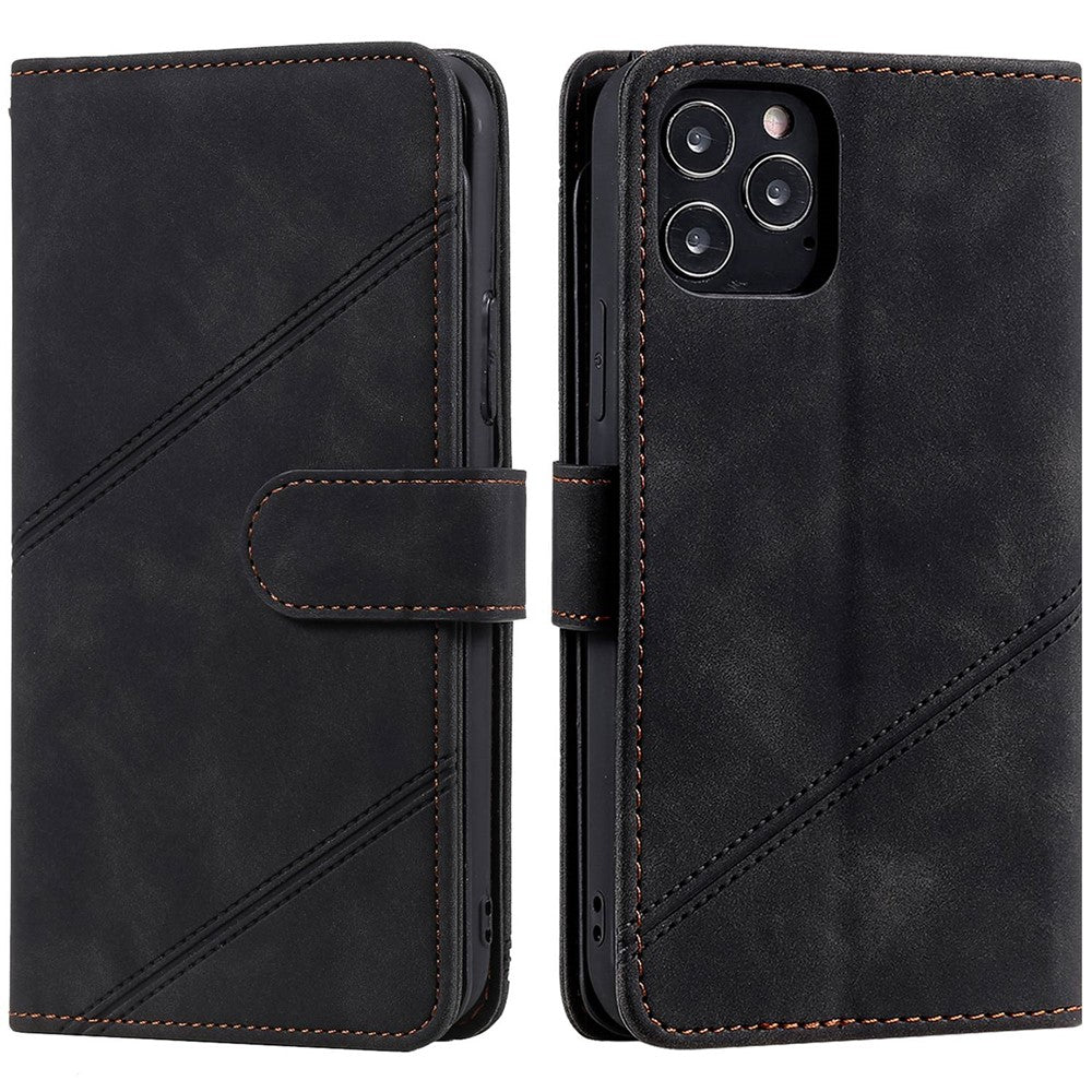 For iPhone 12 Pro Max 6.7 inch Bump Proof PU Leather Stand Cover Imprinted Cellphone Case with Multiple Card Slots and Cash Pocket