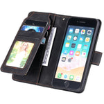 For iPhone 7/8/SE (2020)/SE (2022) Imprinted PU Leather Stand Cover with Multiple Card Slots and Cash Pocket Anti-fall Protection Case