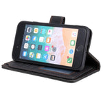 For iPhone 7/8/SE (2020)/SE (2022) Imprinted PU Leather Stand Cover with Multiple Card Slots and Cash Pocket Anti-fall Protection Case