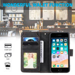 For iPhone 7/8/SE (2020)/SE (2022) Imprinted PU Leather Stand Cover with Multiple Card Slots and Cash Pocket Anti-fall Protection Case
