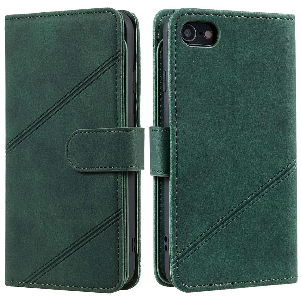 For iPhone 7/8/SE (2020)/SE (2022) Imprinted PU Leather Stand Cover with Multiple Card Slots and Cash Pocket Anti-fall Protection Case