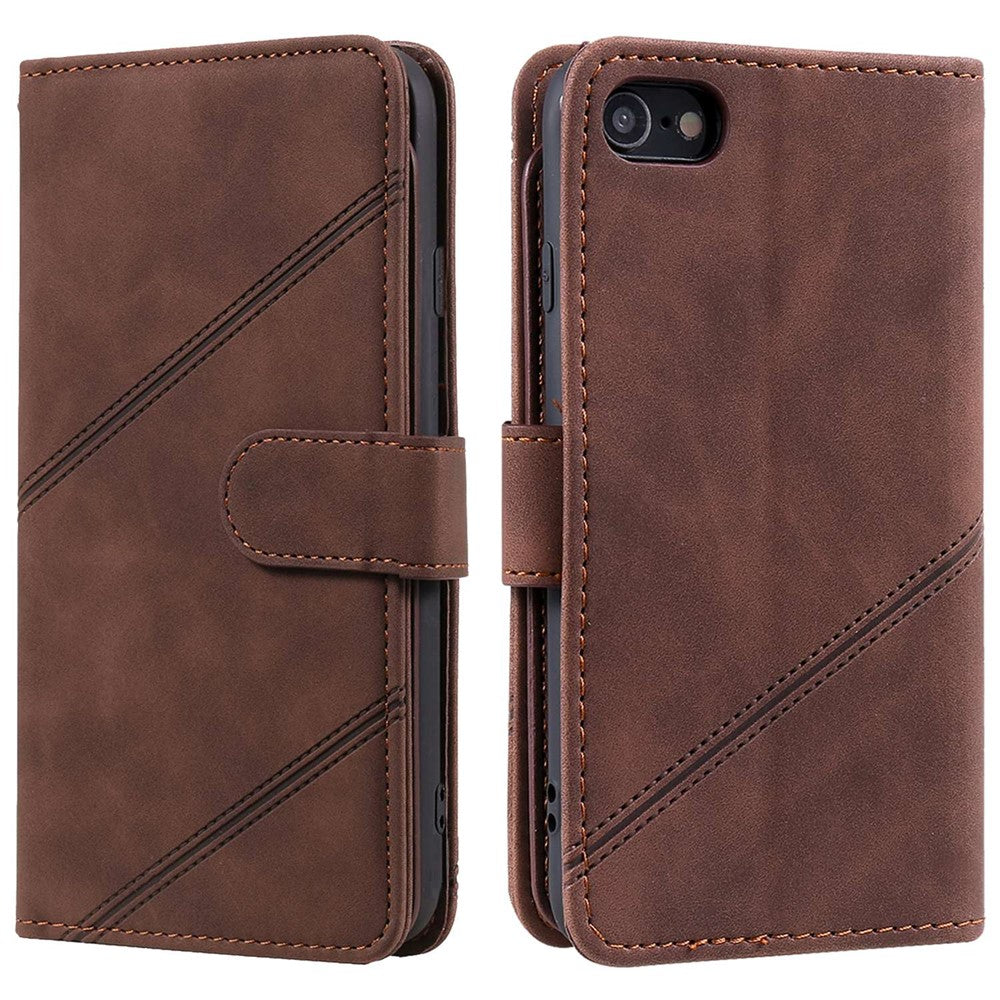 For iPhone 7/8/SE (2020)/SE (2022) Imprinted PU Leather Stand Cover with Multiple Card Slots and Cash Pocket Anti-fall Protection Case