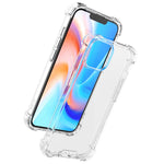 For iPhone 14 6.1 inch Four Corner Drop-proof Transparent Soft TPU Frame Acrylic Back Cover Phone Case