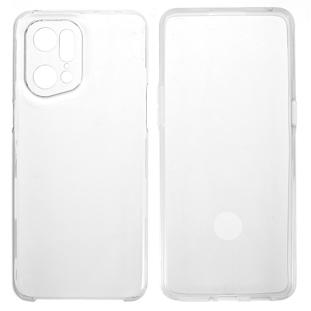 PET-framsida, heltäckande mobilskal för Oppo Find X5 Pro, avtagbart 2-i-1 TPU + akrylhybridfodral