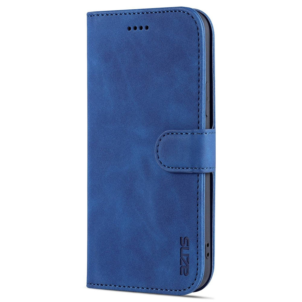 AZNS Anti-fall Phone Case for iPhone 14 6.1 inch, PU Leather TPU Scratch Resistant Wallet Stand Protective Cover