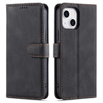 AZNS For iPhone 14 6.1 inch Drop-proof PU Leather Wallet Case Card Holder Magnetic Closure Stand Anti-scratch Phone Cover