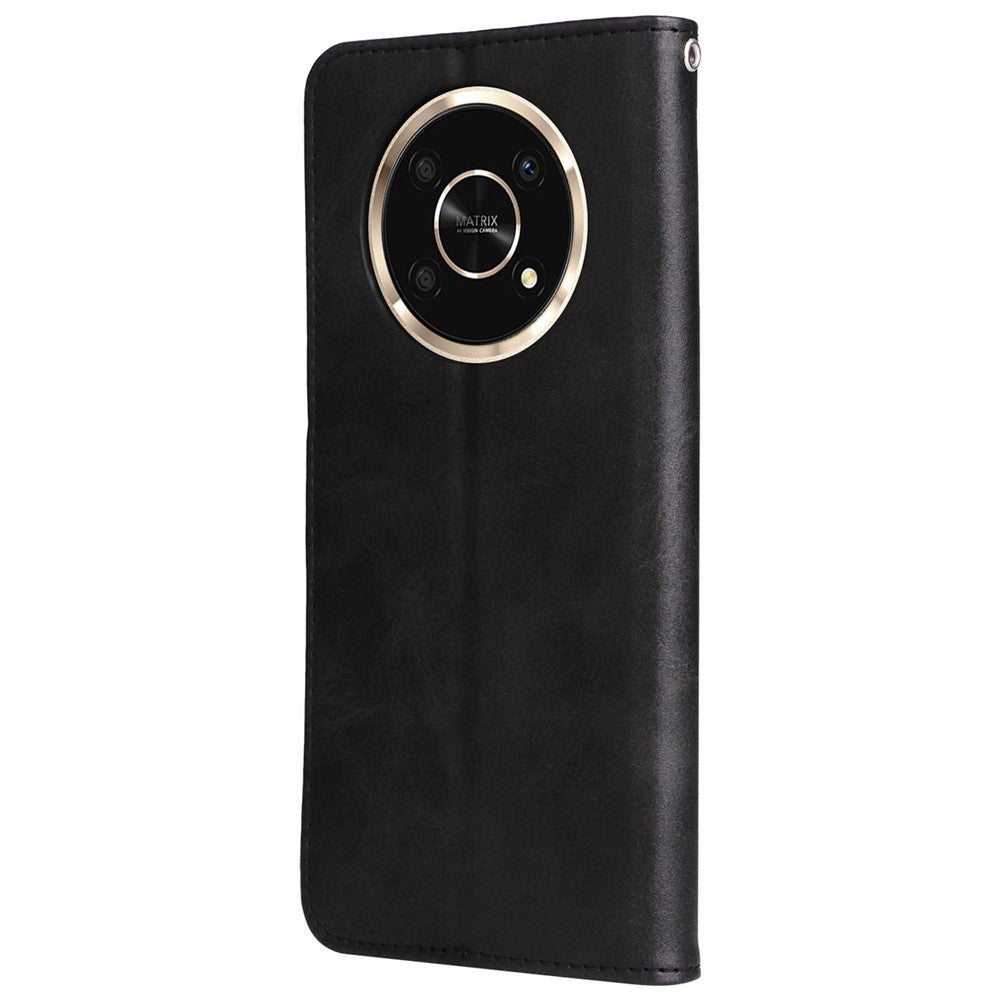 Til Honor X9 4G/5G/X30/Magic4 Lite 5G/4G Yderlomme Med Lynlås PU Læder Pung Cover Ridsefast Mobiltelefon Stativ Beskyttelsescover
