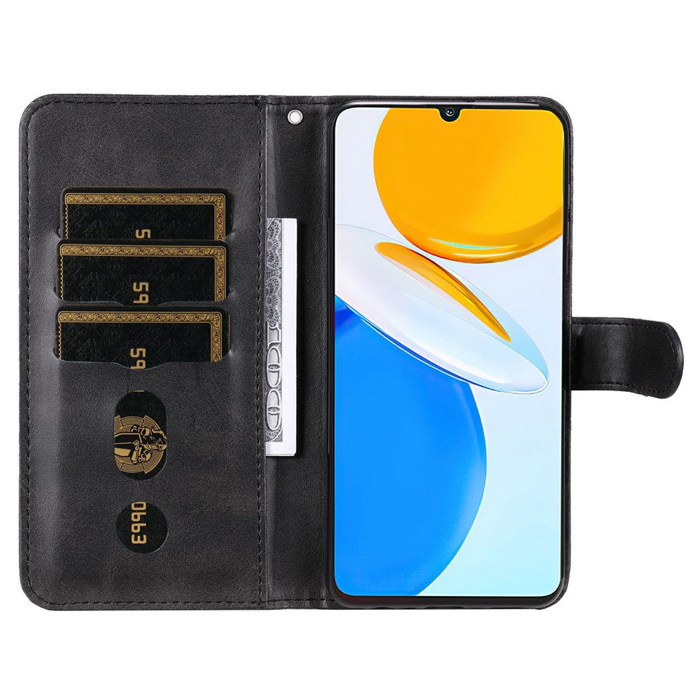 For Honor X7/Play 30 Plus 5G Pung Telefoncover PU Læder Lynlås Lomme Flip Stand Design Magnetisk Lukning Cover