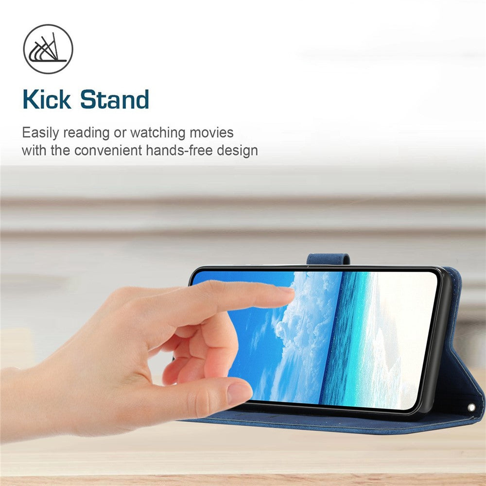 Heart Shape Imprinted Case for iPhone 12 Pro Max 6.7 inch, Skin-touch Feeling PU Leather Stand Wallet Phone Shell with Strap