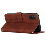 For Samsung Galaxy A03s (164.2mm) Skin-touch Feeling Heart Shape Imprinted Phone Case PU Leather Wallet Stand with Strap