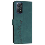 For Xiaomi Redmi Note 11 Pro 5G (Qualcomm)/Note 11 Pro 4G (MediaTek) Skin-touch Feeling Heart Shape Imprinted Phone Case PU Leather Wallet Stand with Strap