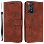 For Xiaomi Redmi Note 11 Pro 5G (Qualcomm)/Note 11 Pro 4G (MediaTek) Skin-touch Feeling Heart Shape Imprinted Phone Case PU Leather Wallet Stand with Strap