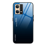 Gradient Color Phone Case for Oppo Reno7 4G, Tempered Glass + PC + TPU Shockproof Cover