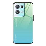 Gradient Color Design Case for Oppo Reno8 Pro 5G (Global Version) / Reno8 Pro+ (China) 5G, Anti-fall Light Slim Tempered Glass + PC + TPU Phone Shell